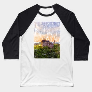 Sunset German Castle. For Vintage Castle Lovers. Baseball T-Shirt